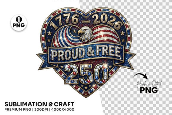 Celebrate America 250 with the Proud and Free Heart 250th Eagle PNG