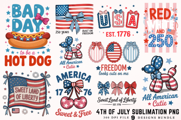 Elevate Your Patriotic Projects with 4th of July Sublimation PNG Designs Bund