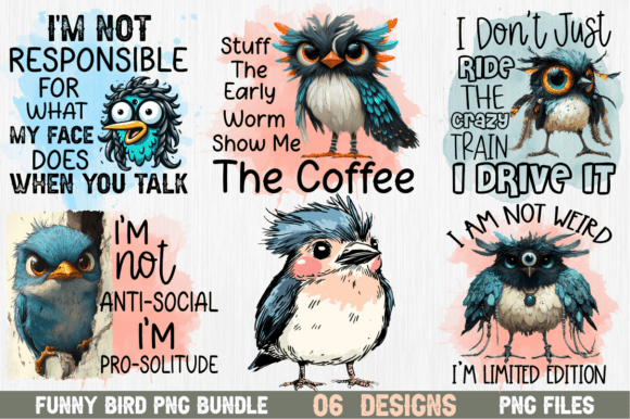 Funny Bird Sarcastic Quote Bundle PNG: Elevate Your Design Projects