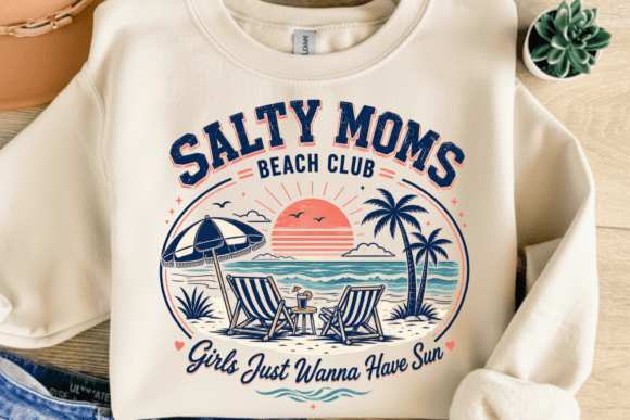 Salty Moms Beach Club PNG: A Design Asset for Summer Branding