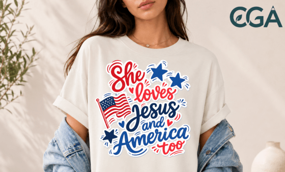 She Loves Jesus America Patriotic Png: A Design Asset for Faith & Country