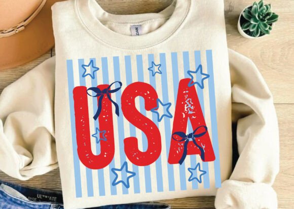 USA Preppy Stripes PNG: 4th of July Design Asset
