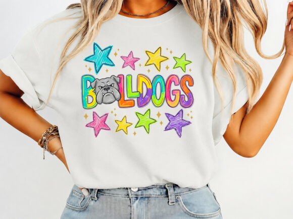 Vibrant Colorful Bulldogs T-Shirt SVG PNG Design Asset